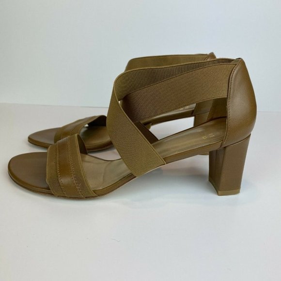 Stuart Weitzman Heeled Sandals 10 Midexter Stretch Strappy Chunky Leather‎ - Picture 4 of 10